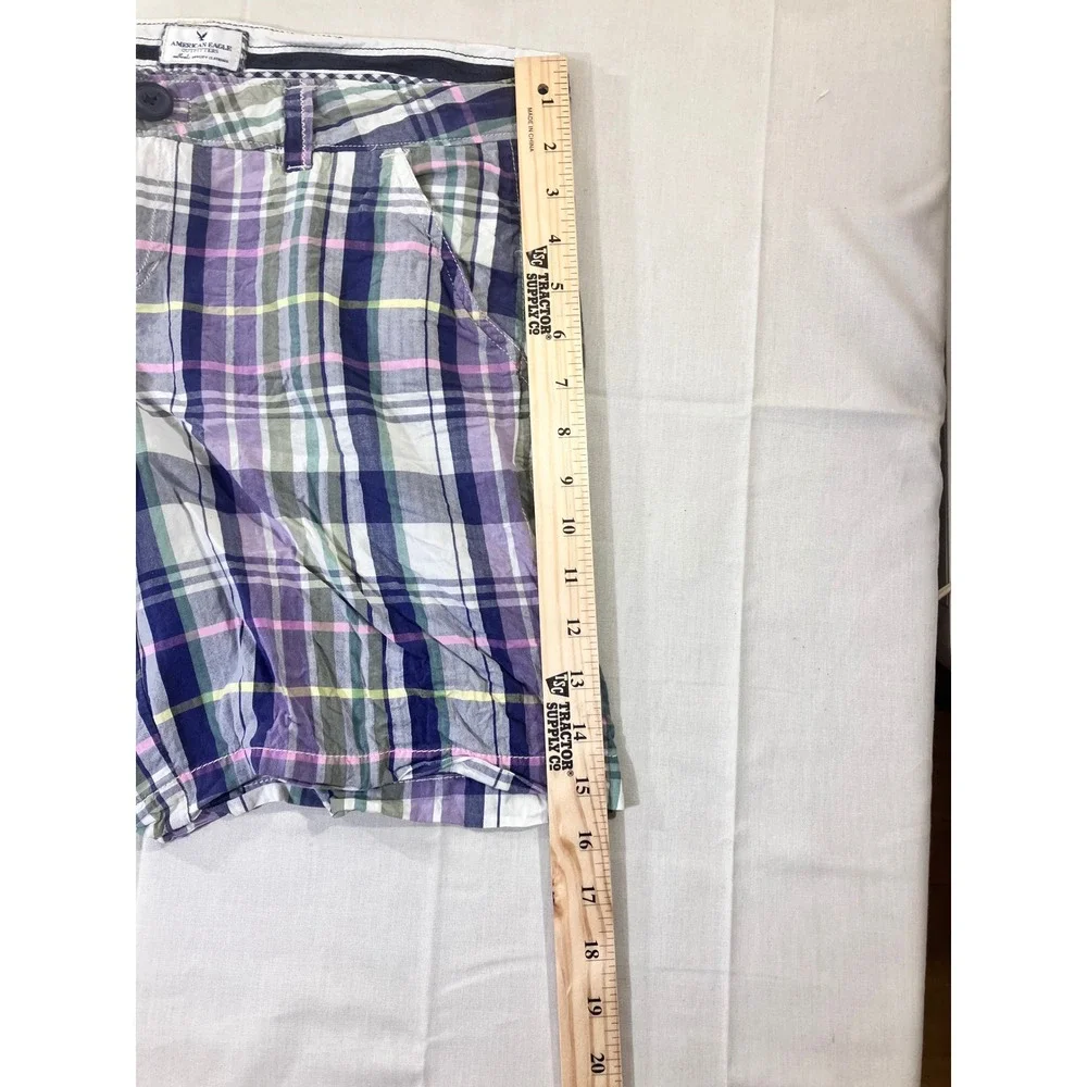 American Eagle Outfitters‎ Plaid Shorts Men's Size 8 Purple Green
